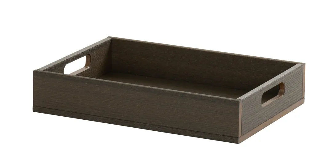 Cal-Mil 28612-1-140 Vista Tray, 17" x 13" x 4" HDPE Bakery Display With Handles, Brown - 1 Each
