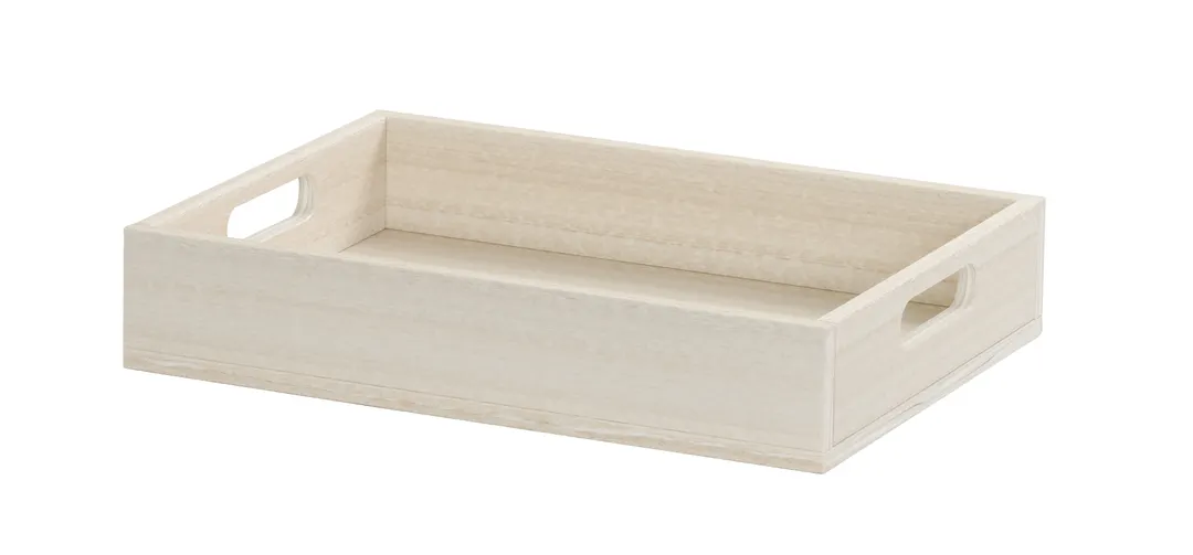 Cal-Mil 28612-1-141 Display Tray, 17" x 13" x 4" H Beige HDPE With Handles - Coastal