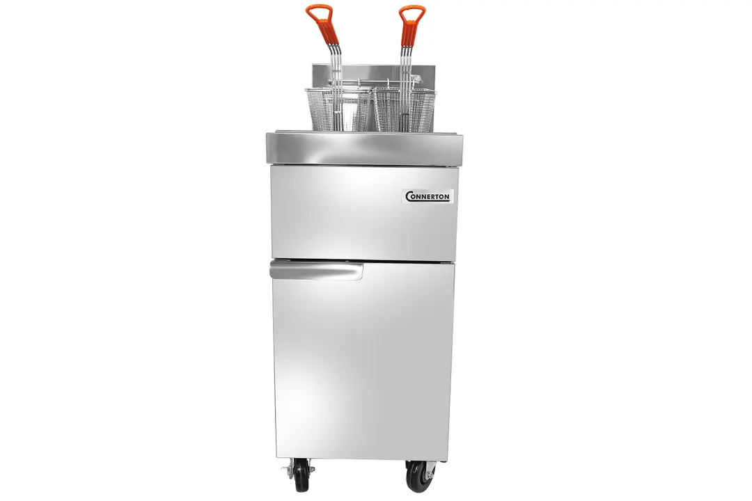 Connerton CSG-F4A-I 30" Floor Model Gas Deep Fryer, Full Pot, Liquid Propane, 50 Ibs, 120.000 BTU