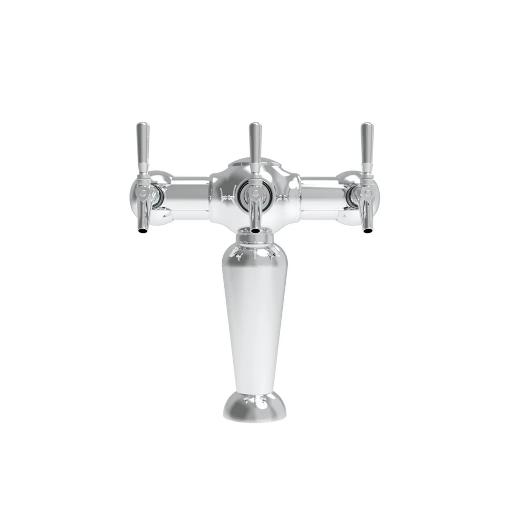 Micro Matic BRIG3-SS-GLY - 16" W x 16-1/2" H Glycol Cooled Beer Tower, 3 Faucets, Polished Finish