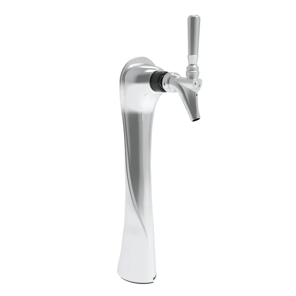 Micro Matic LUCK1-CH-AIR Draft Beer Tower 3"x16" Air‑Cooled Chrome 1 Faucet 1/4" Tubing 3/8" Glycol