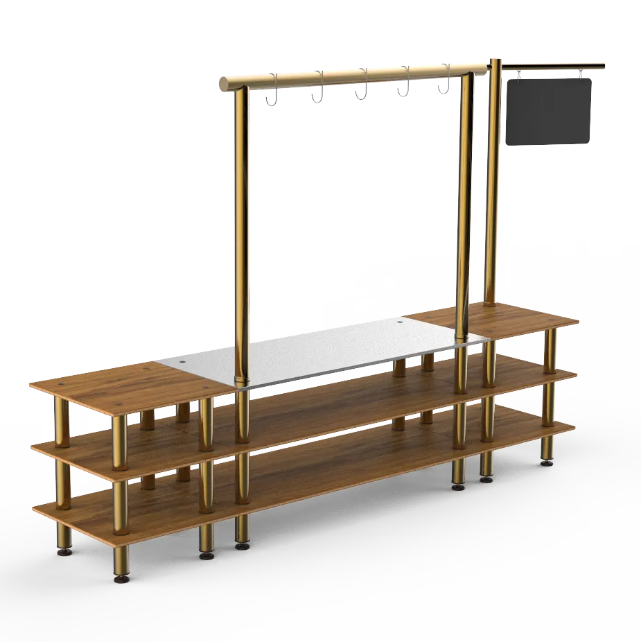 Steelite MGCMLA02BBXF Pro Salsa Bar Station, 130" Modular Buffet Table, Mixed Materials, 1 Per Case