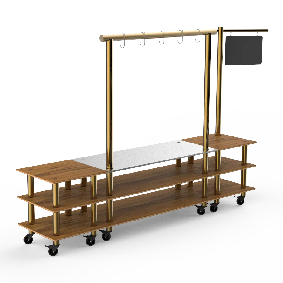 Steelite MGCMLA02BBXW Pro Salsa Bar Station, 130" x 29.5" x 96.0", Modular Mogogo Mixed Materials