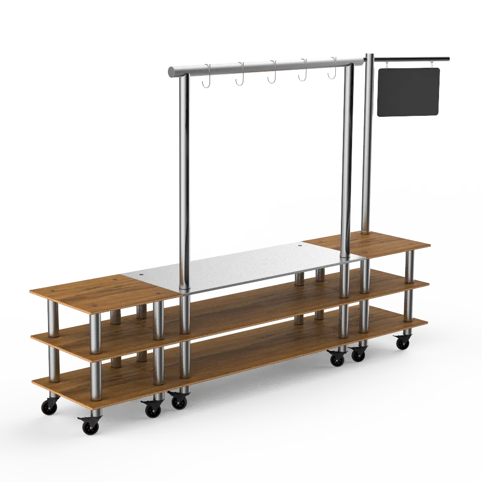 Steelite MGCMLA02BSXW Pro Salsa Bar Station, 130" x 29.5" x 96.0", Modular Mogogo Mixed Materials