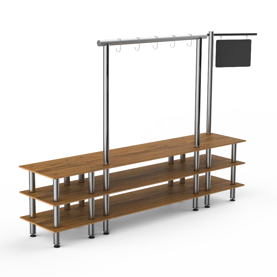 Steelite MGCMLA07BSXF Salsa Bar Station, 130" x 29.5" x 96.0", Modular Mogogo Mixed Materials Configurable Buffet Table