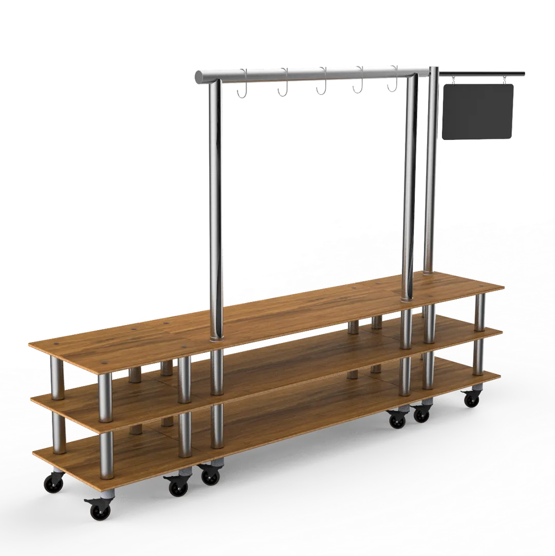 Steelite MGCMLA07BSXW Salsa Bar Station, 130" x 29.5" x 96.0", Modular, Mixed Materials, Mogogo
