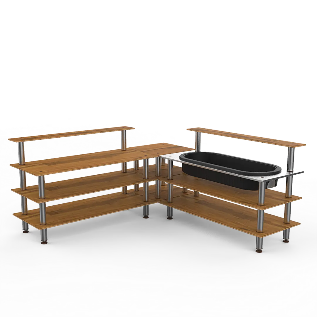 Steelite MGCMLB01BSXF Cooling Corner Station, 100.5x100.5x47.5, Modular Mogogo Mixed Materials Buffet Table
