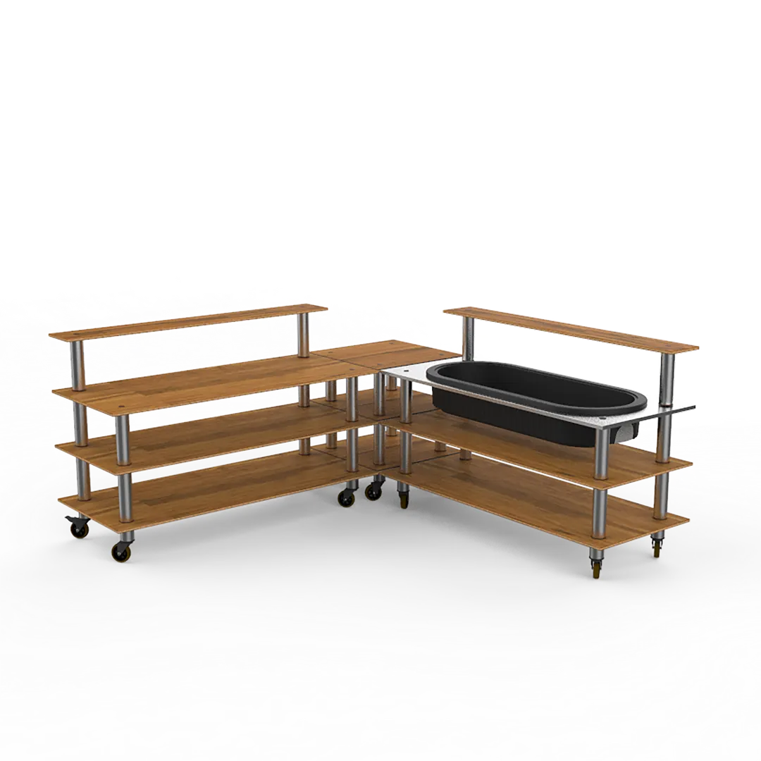 Steelite MGCMLB01BSXW Mogogo Modular Cooling Corner Buffet Table, 100.5x100.5x47.5, Mixed Materials