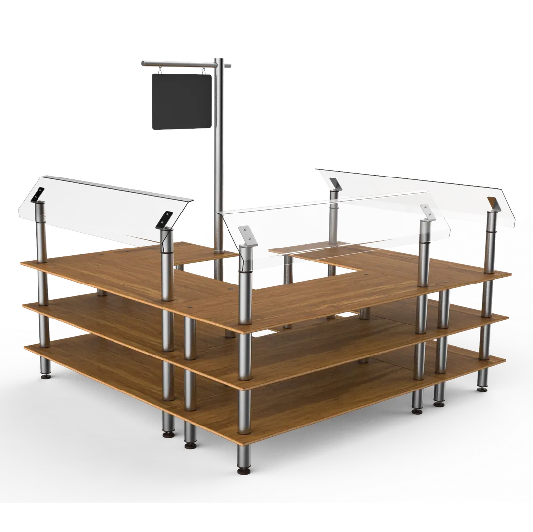 Steelite MGCMLB06BSXF Mogogo Modular Configurable Buffet Table, 100.5" x 100.5" x 94.5", Mixed Materials, Self Service Salad Station