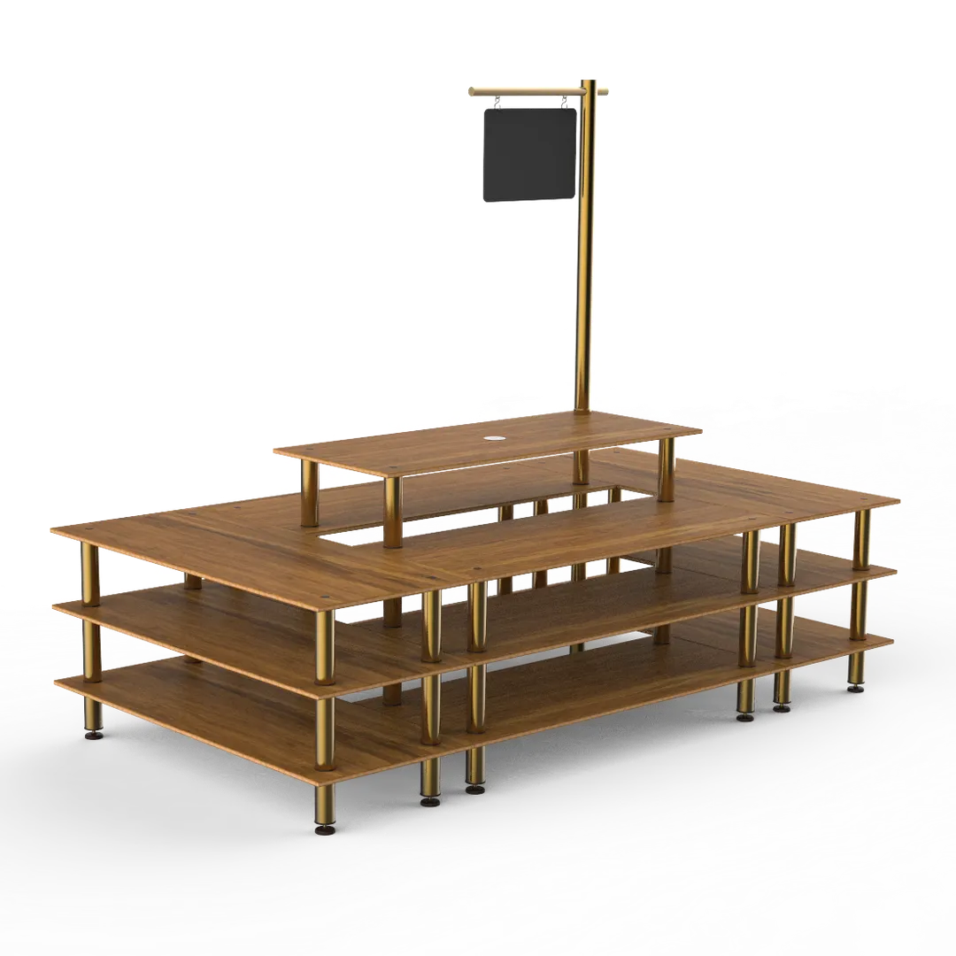Steelite MGCMLB07BBXF Market Square Station Configurable Buffet Table, 130x71x107, Modular Mogogo Mixed Materials