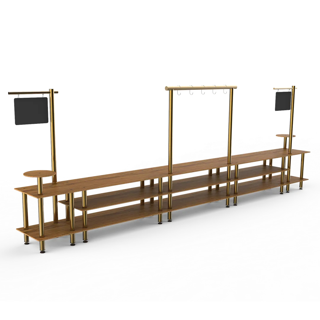 Steelite MGCMLB23BBXF Taco Bar Station, 558.5" x 38.0" x 96.0", Modular Mogogo Mixed Materials
