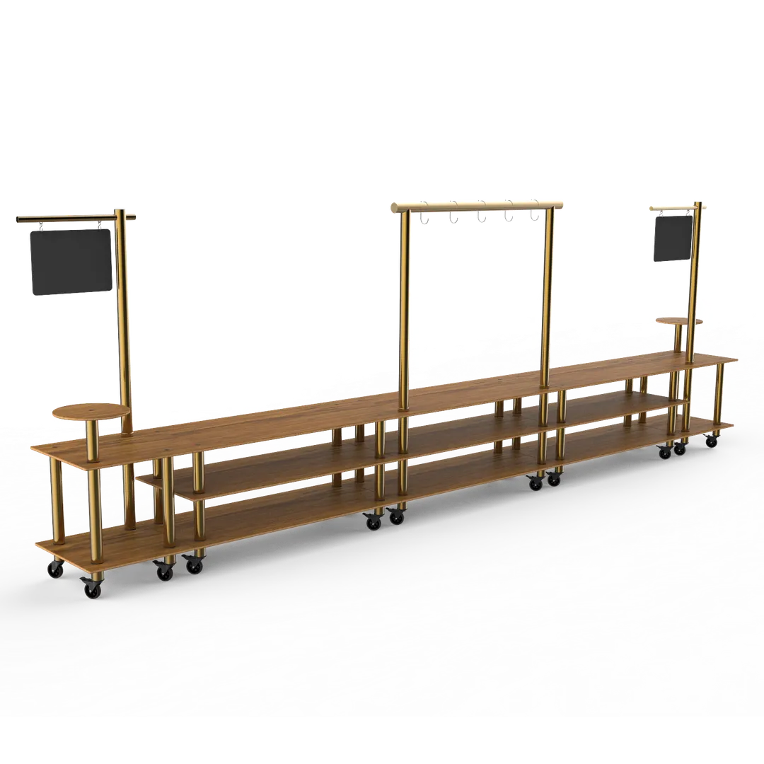 Steelite MGCMLB23BBXW Mogogo Taco Bar Station, 558.5" Buffet Table, Mixed Materials, Modular, 1 Per Case