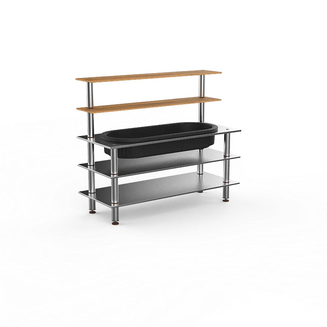 Steelite MGCMLC03BSXF Pro Back Bar Station, 71x29.5x60in, Modular Mogogo Mixed Materials, Configurable Buffet Table