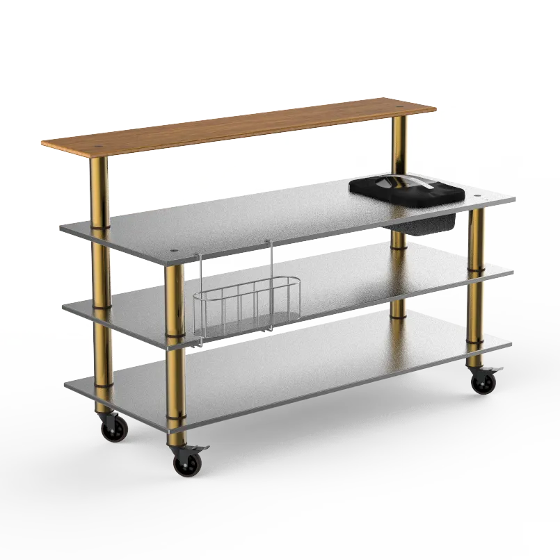 Steelite MGCMLC06BBXW Pro Bar Station Buffet Table, 71.0x34.5x47.0, Modular Mogogo Mixed Materials