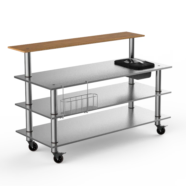 Steelite MGCMLC06BSXW Pro Bar Station, 71.0" x 34.5" x 47.0", Modular Mogogo Mixed Materials Buffet Table