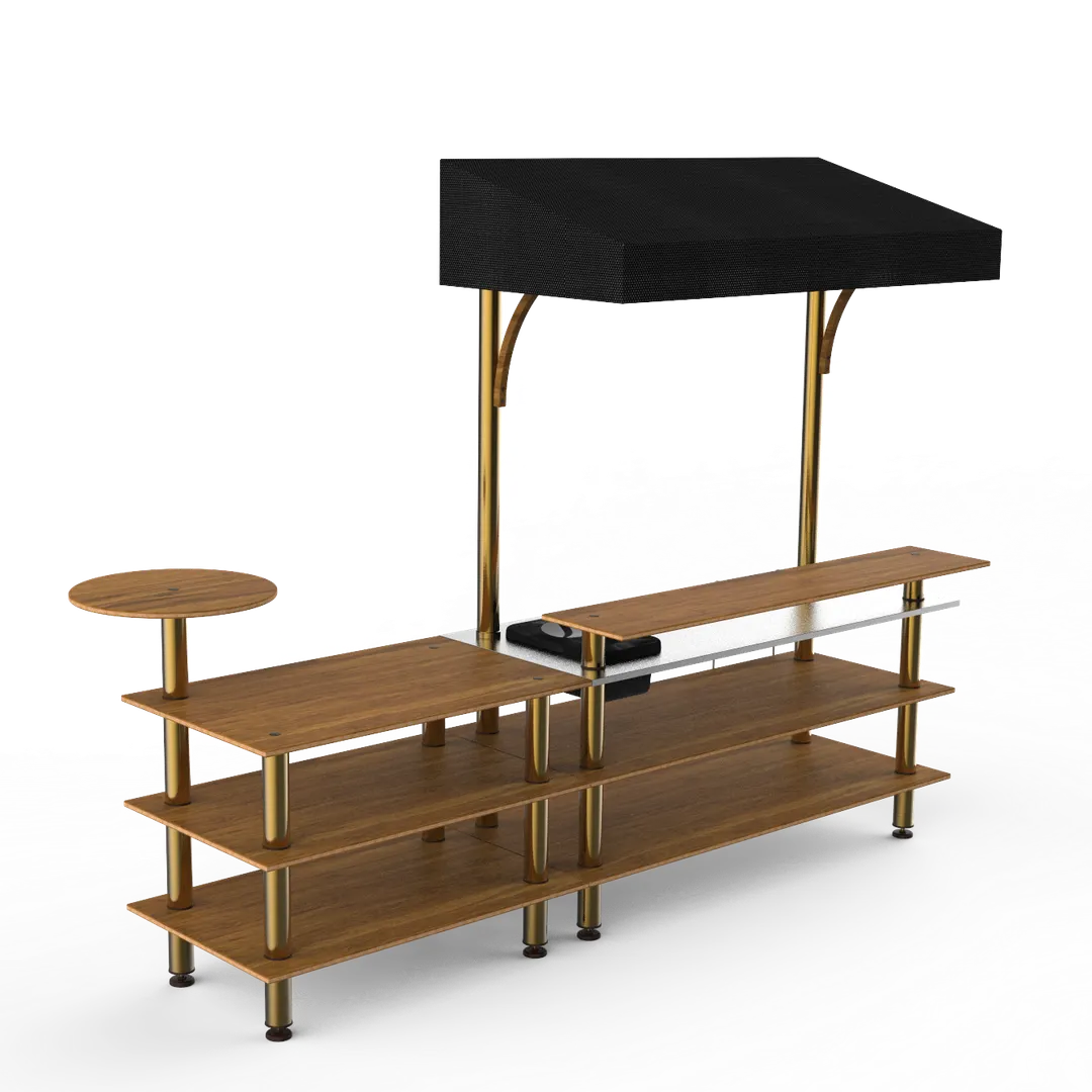 Steelite MGCMLC07BBBF Mogogo Mixology Bar Station, 125x41x95.5in, Modular, Mixed Materials, Configurable Buffet Table