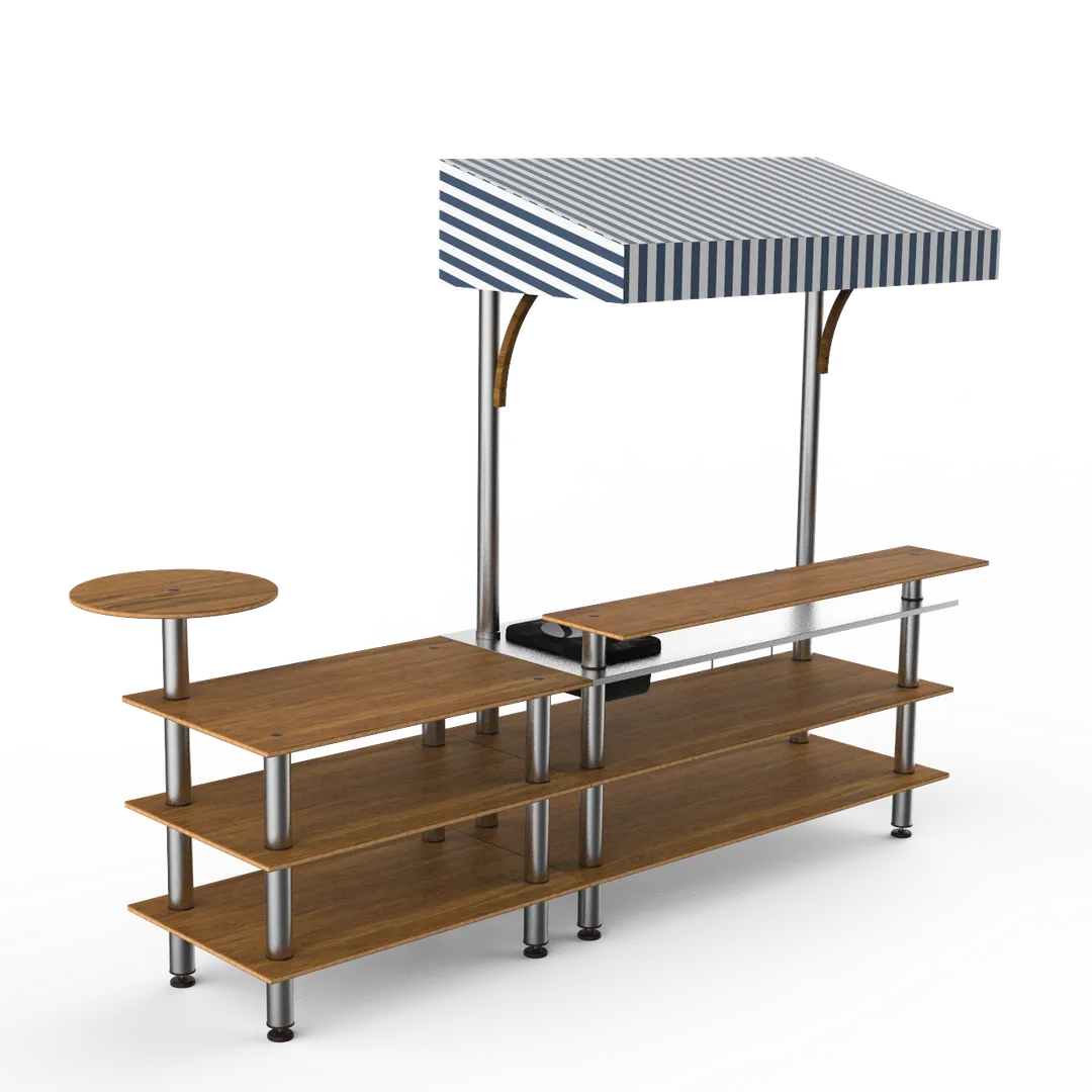 Steelite MGCMLC07BSWF Mogogo Mixology Bar Station, 125x41x95.5in, Modular, Mixed Materials, Configurable Buffet Table