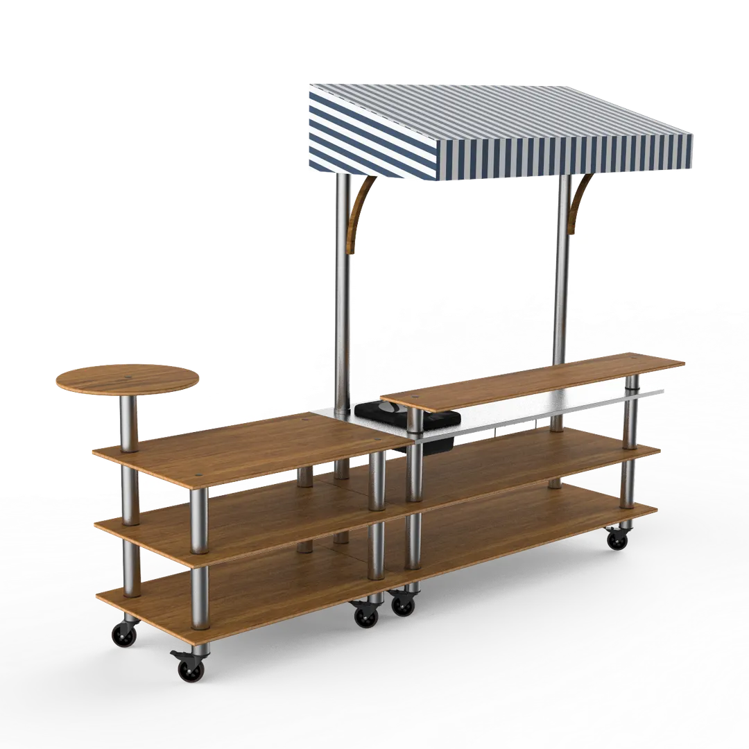 Steelite MGCMLC07BSWW Mogogo Mixology Bar Station, 125x41x95.5in, Modular, Mixed Materials, Configurable Buffet Table