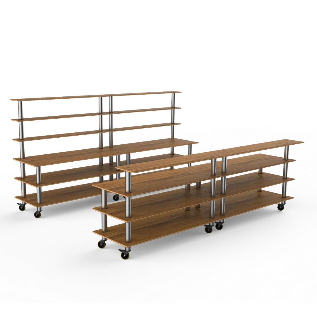 Steelite MGCMLC11BSXW Mogogo Double Bar Station Buffet Table, 141.75" x 34.5" x 71.0", Mixed Materials, Modular, 1 Per Case