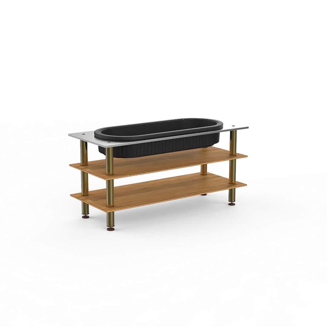 Steelite MGCMLE03BBXF Mogogo Configurable Buffet Table, 71.0x29.5x35.0, Mixed Materials, Modular Salad Bar Station