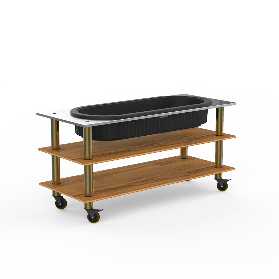 Steelite MGCMLE03BBXW Mogogo Configurable Buffet Table, 71.0x29.5x35.0, Mixed Materials, Modular, 1 Per Case