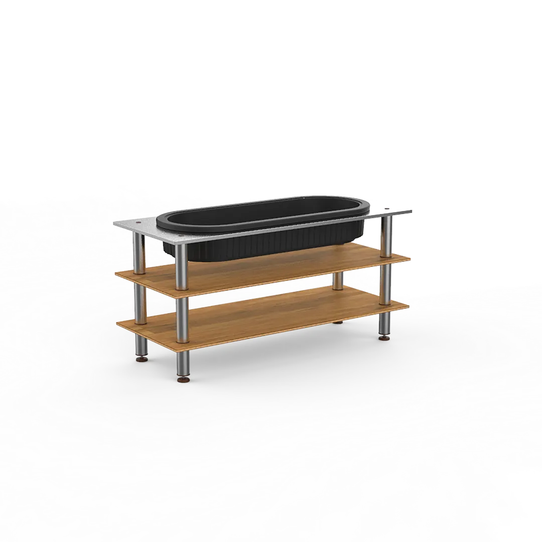 Steelite MGCMLE03BSXF Mogogo Configurable Buffet Table, 71.0" x 29.5" x 35.0", Mixed Materials, Modular, Salad Bar Station