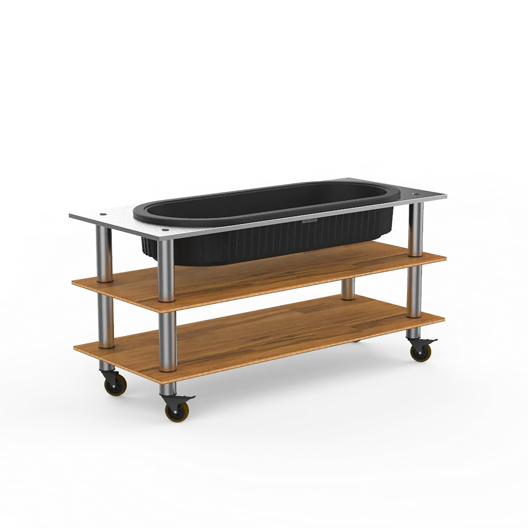 Steelite MGCMLE03BSXW Mogogo Configurable Buffet Table, 71x29.5x35in, Mixed Materials, Modular, Salad Bar Station