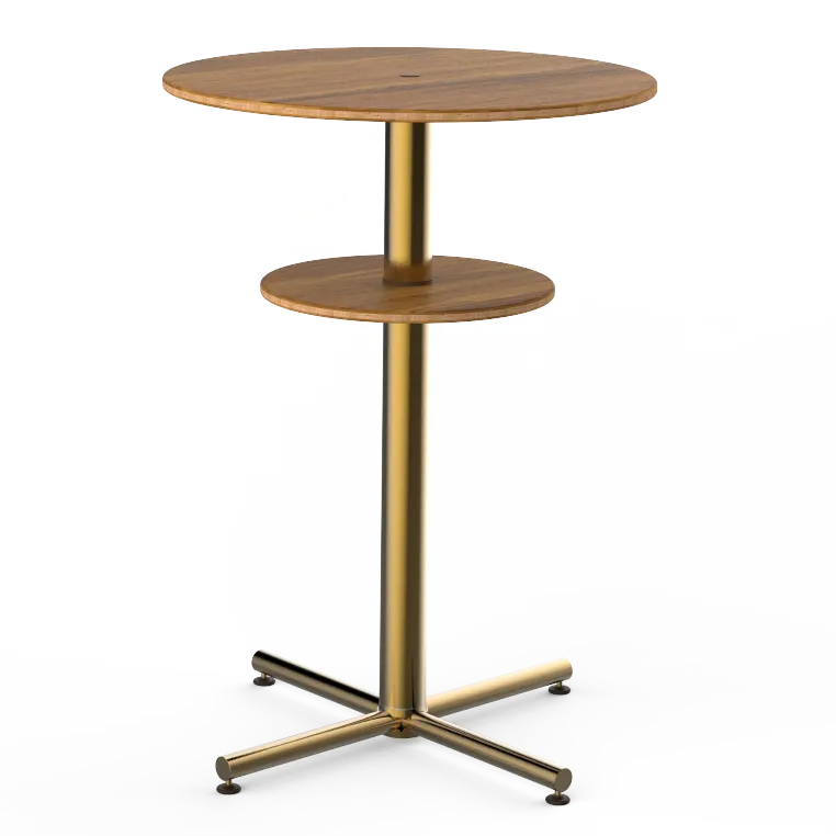 Steelite MGCPBR02BBXX Round Bar Height Table, 30" x 42.5", Polo, Mixed Materials, 1 Per Case