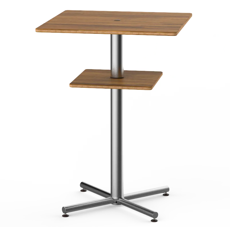 Steelite MGCPBS02BSXX Square Bar Table & Shelf, 30x30x42.5, Polo, Mixed Materials, 1 Per Case