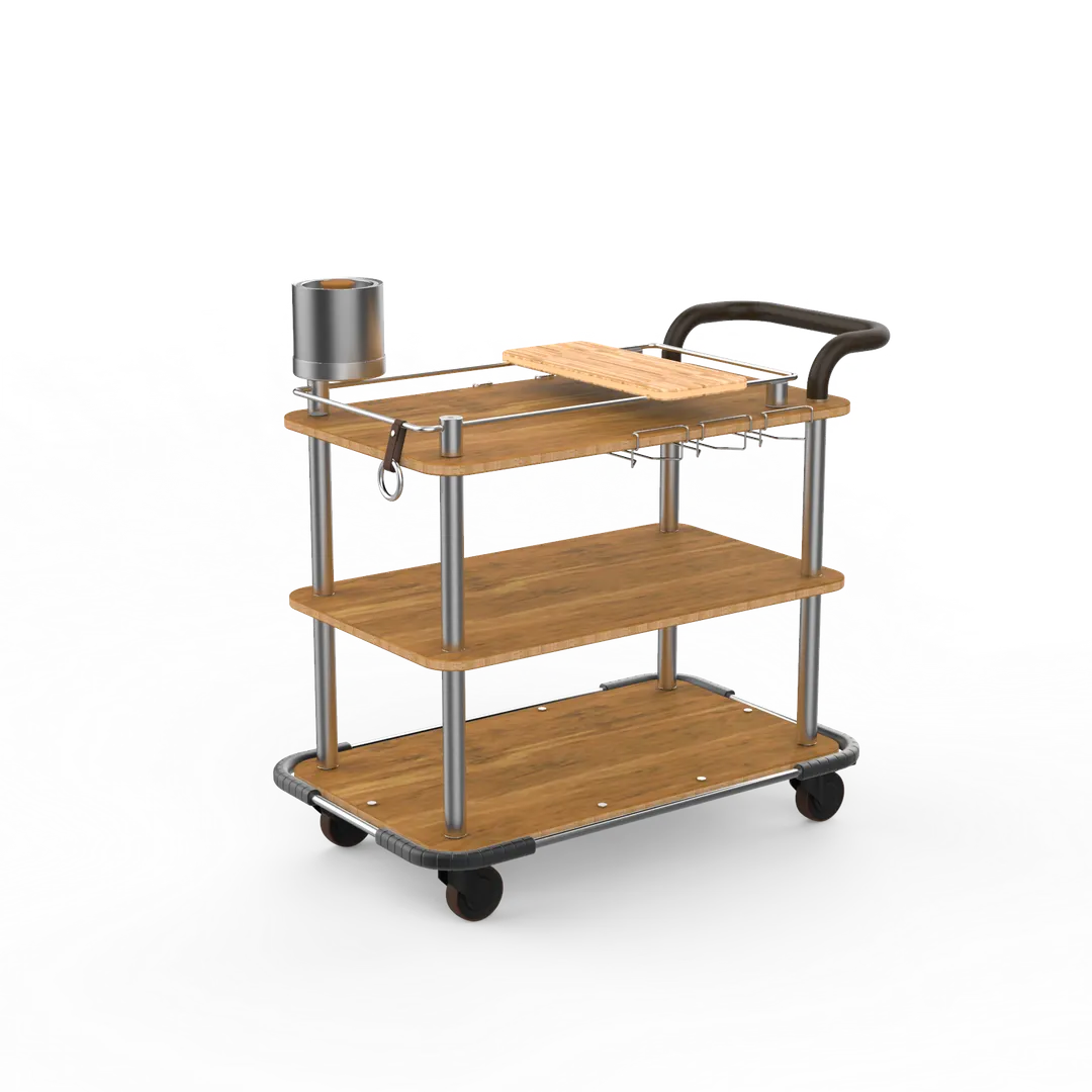 Steelite MGCRNX13BSXX Roll'N Serving Cart, 42.5x24x36.5, Mixed Materials, 1 Per Case