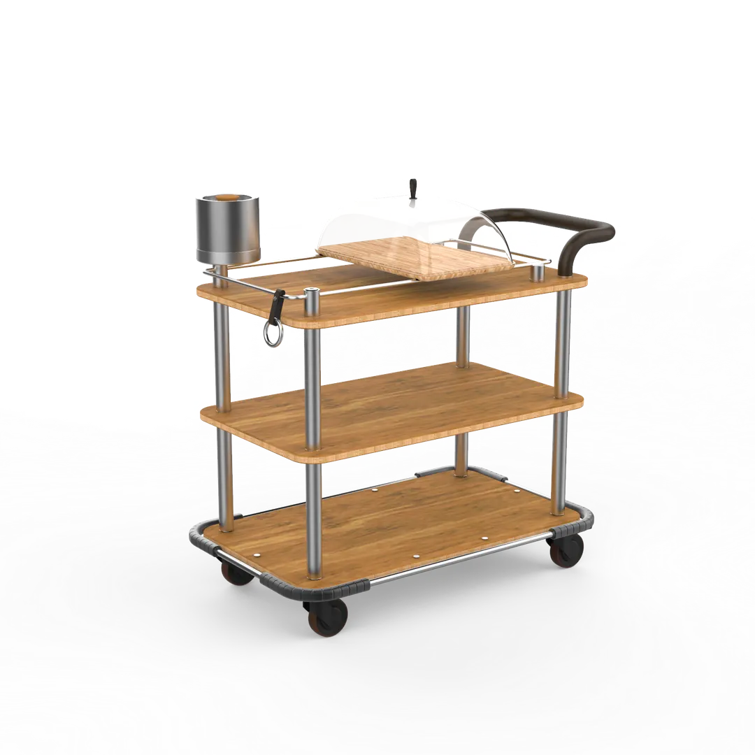 Steelite MGCRNX14BSXX Roll'N Serving Cart, 42.5x24x36.5in, Mixed Materials, 1 Per Case