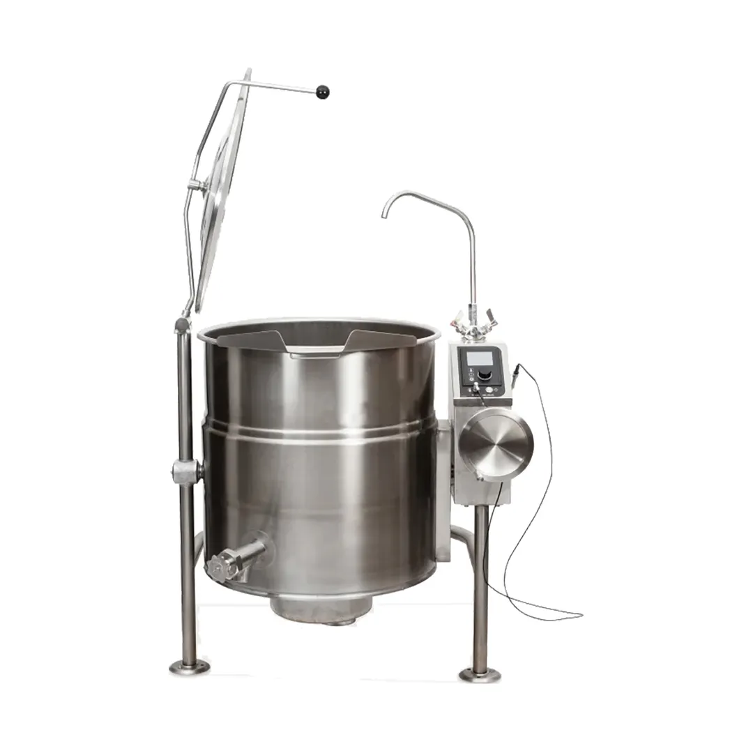 Cleveland KEL80T 80 Gallon Floor Tilting 2/3 Steam Jacketed Electric Kettle w/ Tri-Leg Base