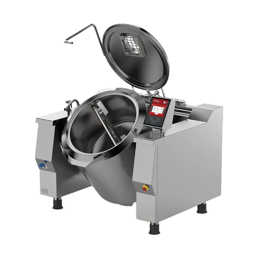 Firex UPRIE048M_V1 48 Gallon Gallon Floor Tilting Full Steam Jacketed Electric Kettle with Mixer