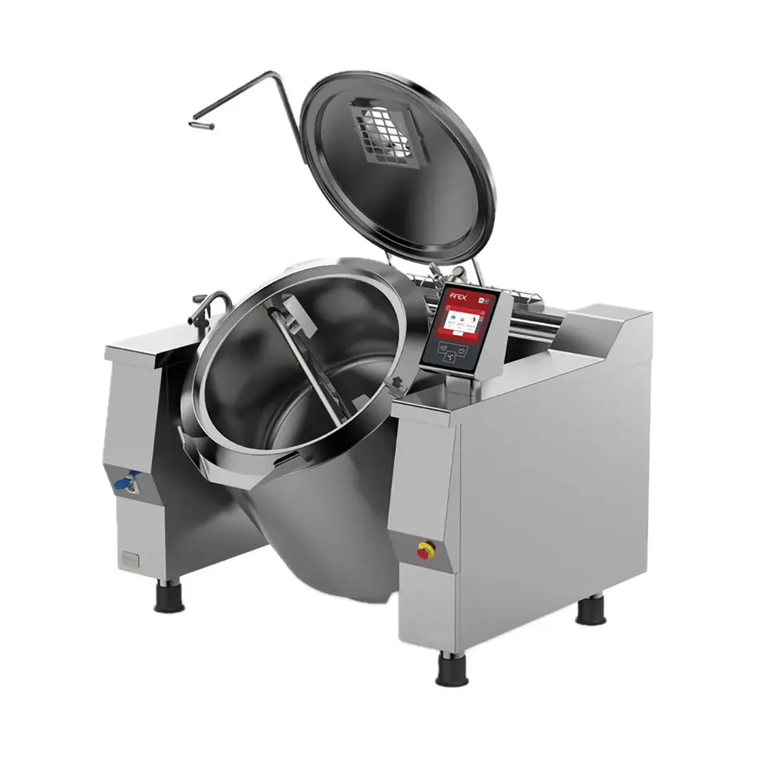 Firex UPRIG078M_V1 78 Gallon Tilting Full Steam Jacketed Gas Kettle with Mixer, 157.000 BTU