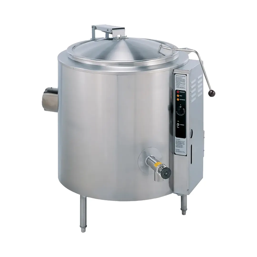 Groen AHS-40 40 Gallon Floor Stationary 2/3 Steam Jacketed Gas Kettle w/ Tri-Leg Base, 115.000 BTU