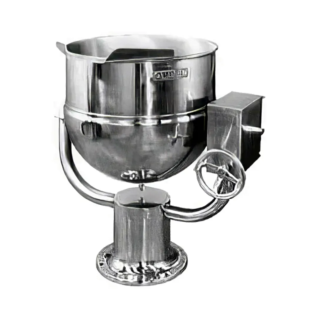 Groen D-20 20 Gallon Floor Tilting 2/3 Steam Jacketed Direct Steam Kettle w/ Pedestal Base