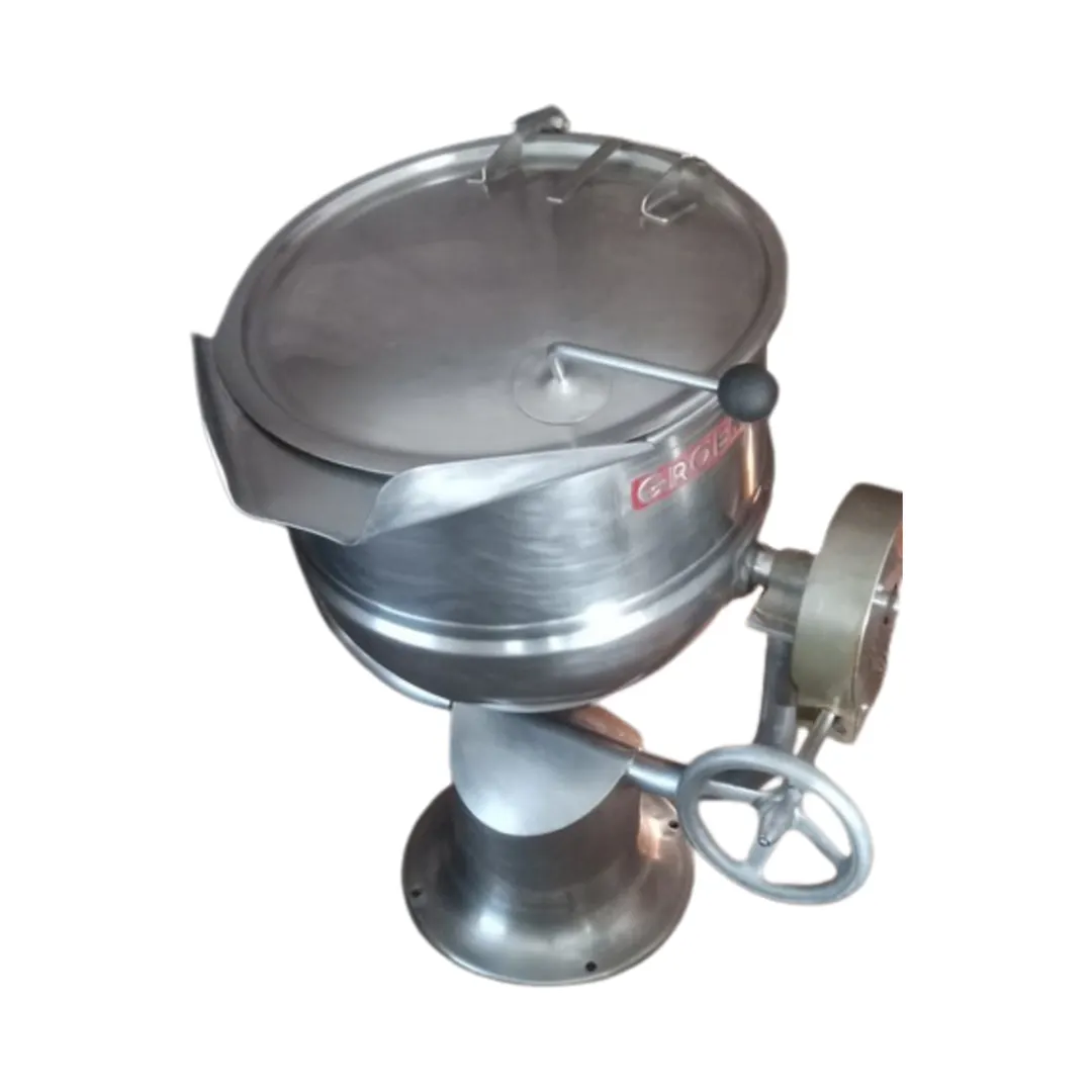 Groen D-20 20 Gallon Floor Tilting 2/3 Steam Jacketed Direct Steam Kettle w/ Pedestal Base