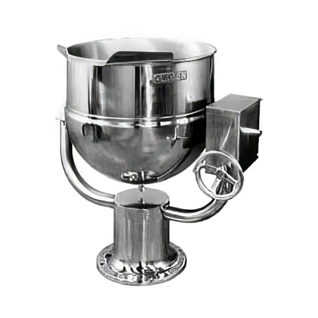 Groen D-40 40 Gallon Floor Tilting 2/3 Steam Jacketed Direct Steam Kettle w/ Pedestal Base