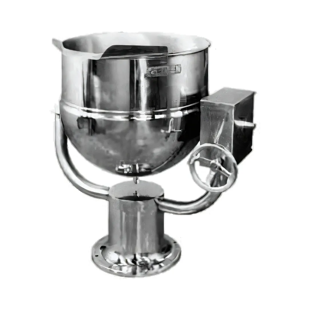 Groen D-60 60 Gallon Floor Tilting 2/3 Steam Jacketed Direct Steam Kettle w/ Pedestal Base