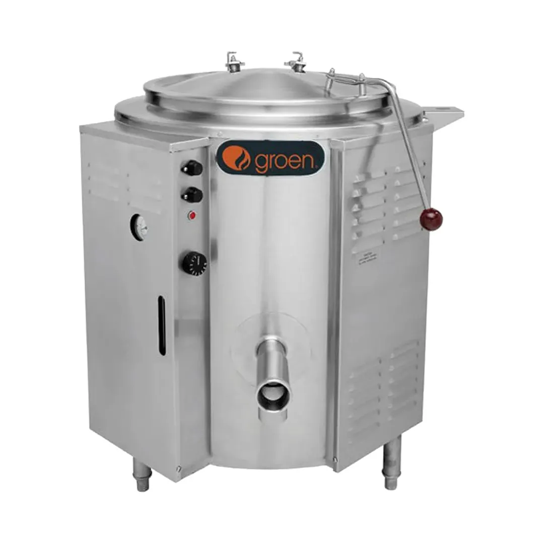 Groen EE-20 20 Gallon Floor Stationary 2/3 Steam Jacketed Electric Kettle w/ Tri-Leg Base
