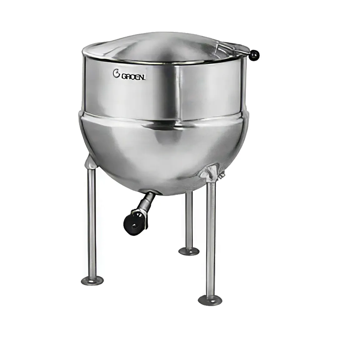 Groen FT-40 40 Gallon Floor Stationary 2/3 Steam Jacketed Direct Steam Kettle w/ Tri-Leg Base