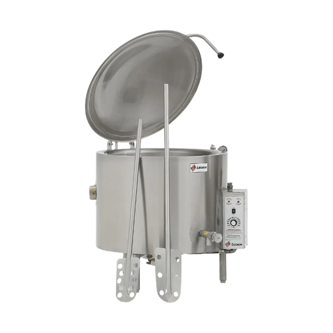 Legion LGB-40 40 Gallon Floor Stationary 2/3 Steam Jacketed Gas Kettle, Tri-Leg Base, 79.855 BTU