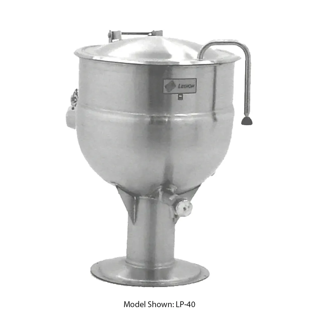 Legion LP-80 80 Gallon Floor Stationary 2/3 Steam Jacketed Direct Steam Kettle w/ Pedestal Base