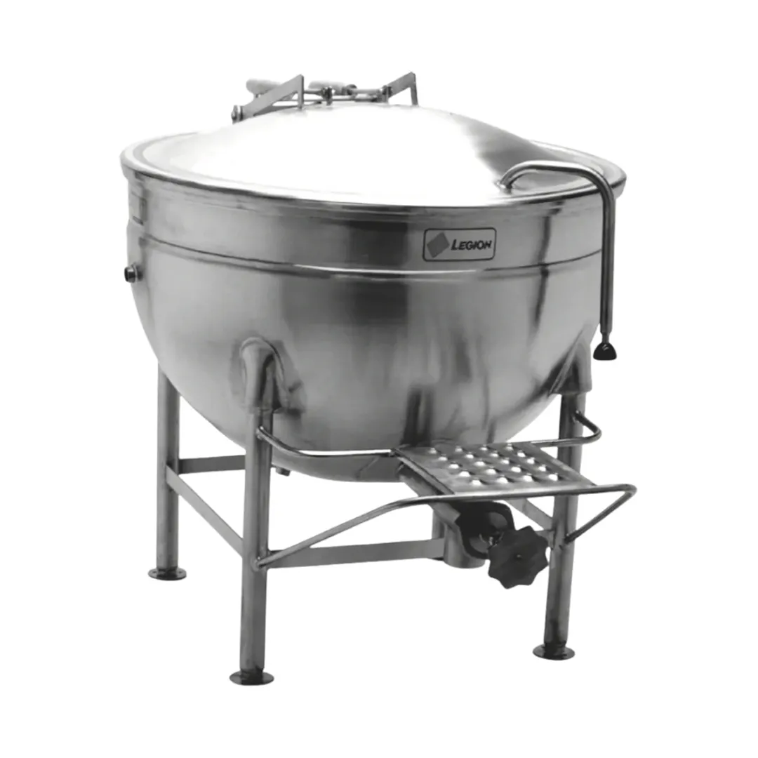 Legion LS-40 40 Gallon Floor Stationary Full Steam Jacketed Direct Steam Kettle w/ Tri-Leg
