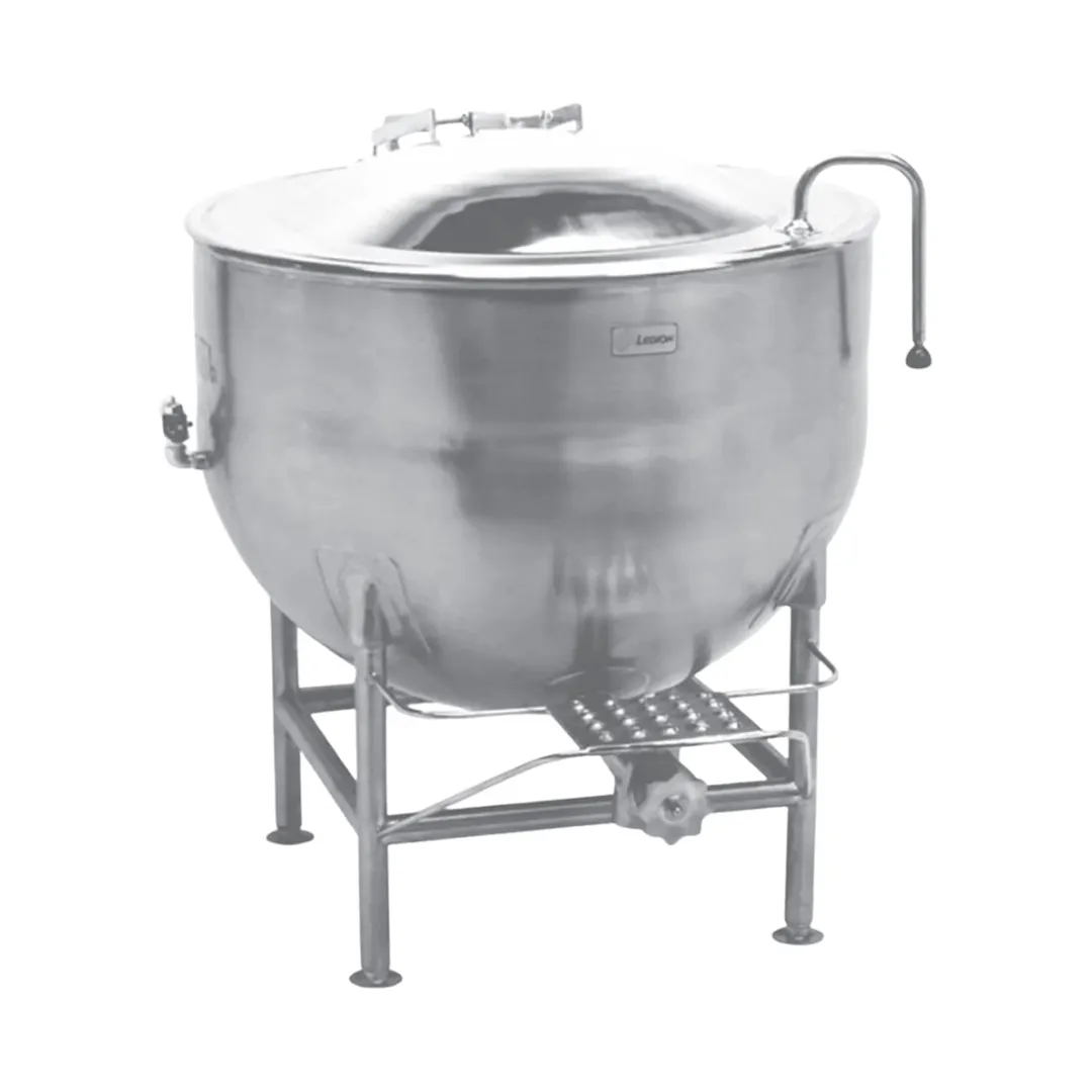 Legion LT-60 60 Gallon Floor Stationary 2/3 Steam Jacketed Direct Steam Kettle w/ Tri-Leg Base