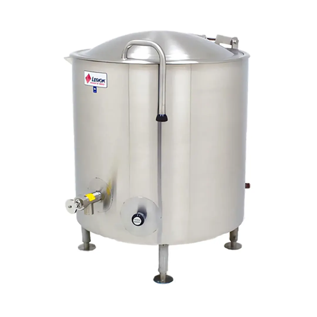 Legion LTI-40 40 Gallon Floor Stationary 2/3 Steam Jacketed Direct Steam Kettle w/ Quad-Leg Base