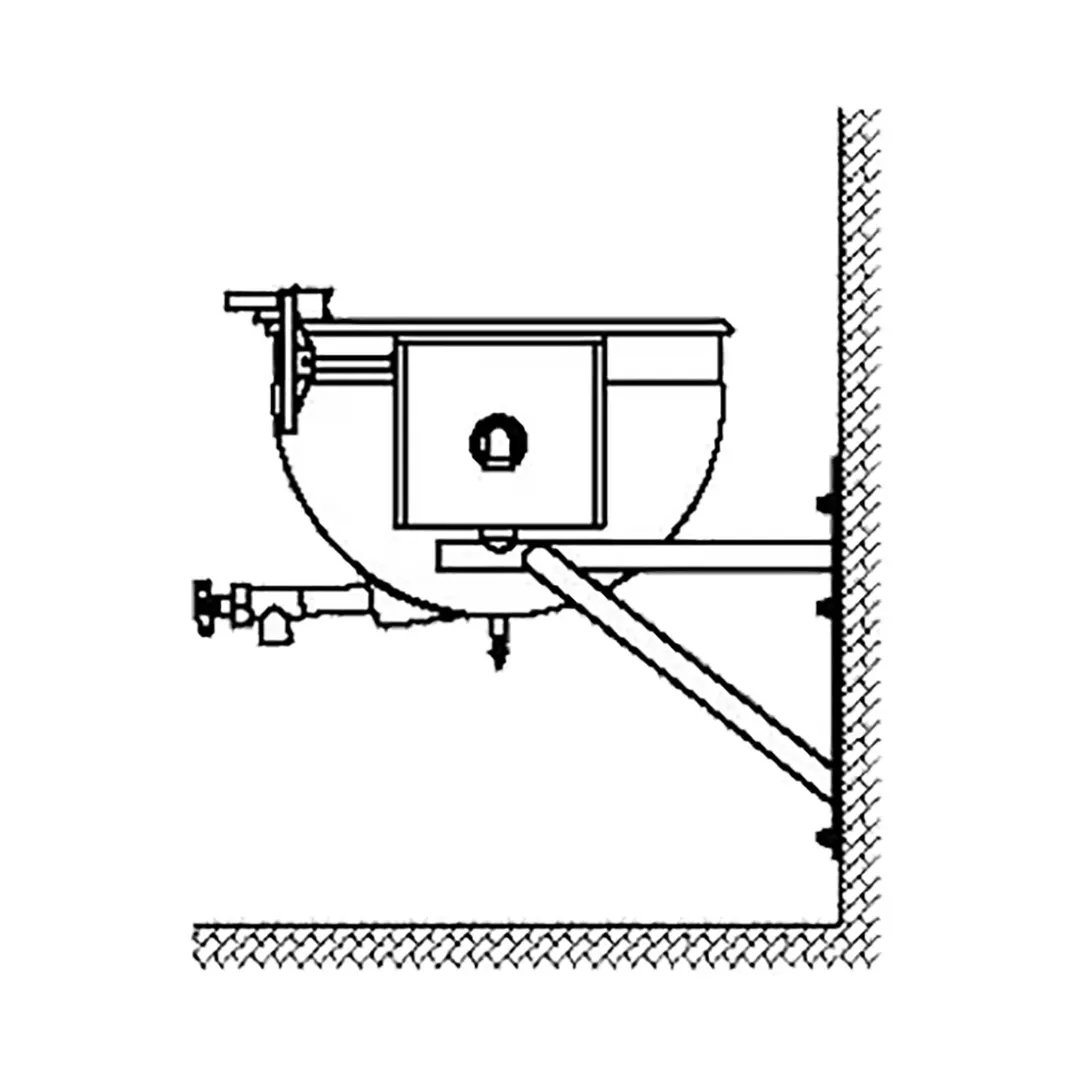 Legion TWSWT-25 25 Gallon Wall Mount Tilting Full Steam Jacketed Direct Steam Kettle, Wall-Bracket