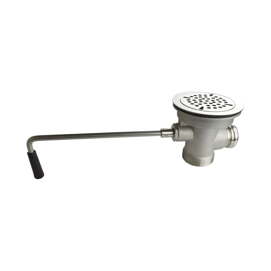 BK Resources EVO-LWR-S Lever Drain with Twist Handle, 3-1/2" S.Steel Ball Valve - 1-1/2" or 2" Drain