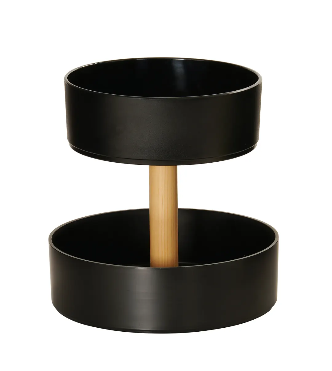 Cal-Mil 23834-2-13 Tiered Round Display Stand, 12" x 12" x 12" Black Plastic, Two-Tier Modular