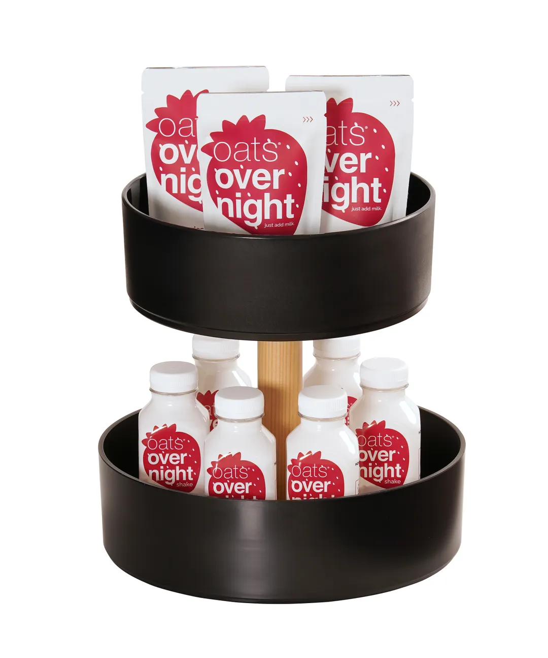 Cal-Mil 23834-2-13 Tiered Round Display Stand, 12" x 12" x 12" Black Plastic, Two-Tier Modular